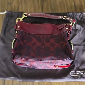 Coach Crimson Red Signature Soho Shoulder Bag